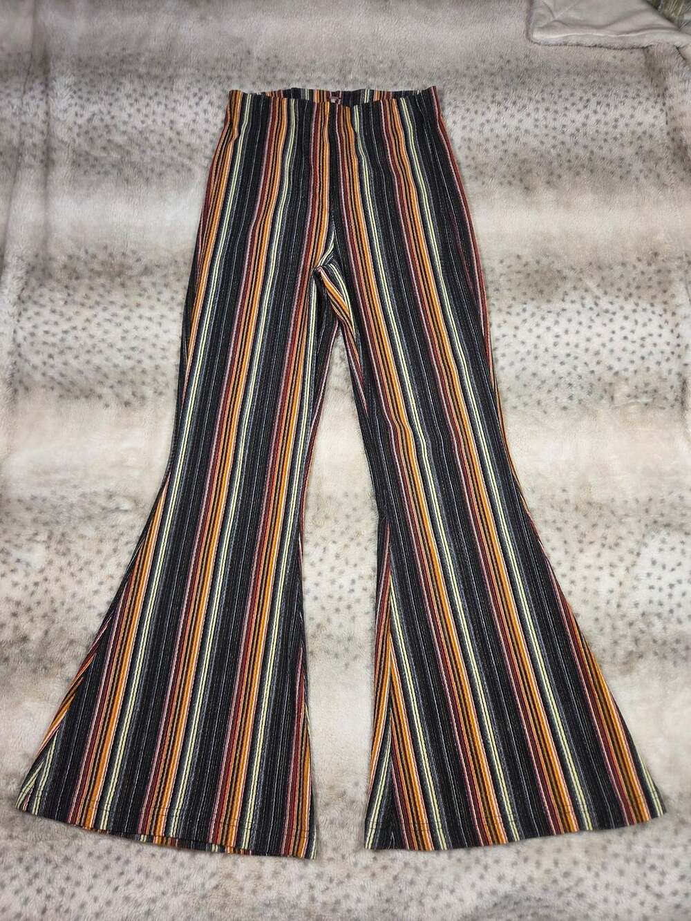 Free People Multicolor Stripe Knit Flare Pants